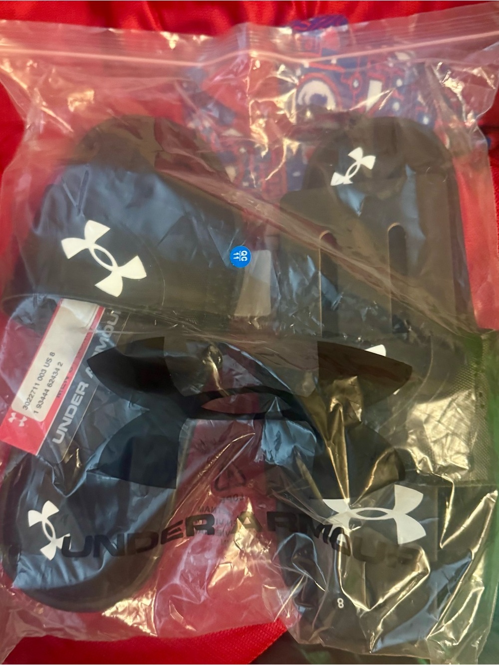Under Armour Black Slide Sandals with White Logo